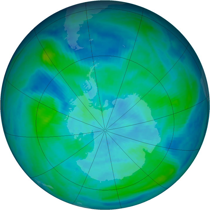Antarctic ozone map for 17 March 1998